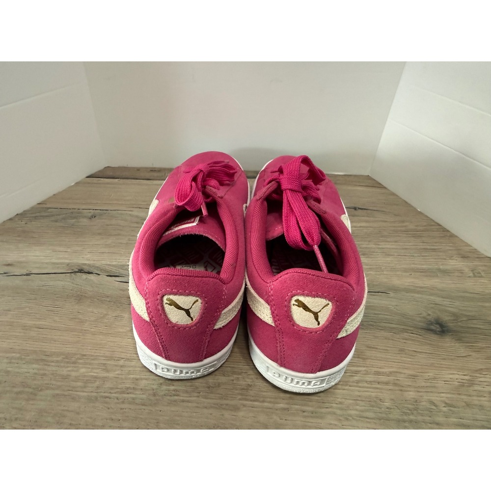 Puma Suede Classic Sneakers Womens 8.5 Pink White 355462 38 Low Top Retro Shoes - Picture 4 of 9